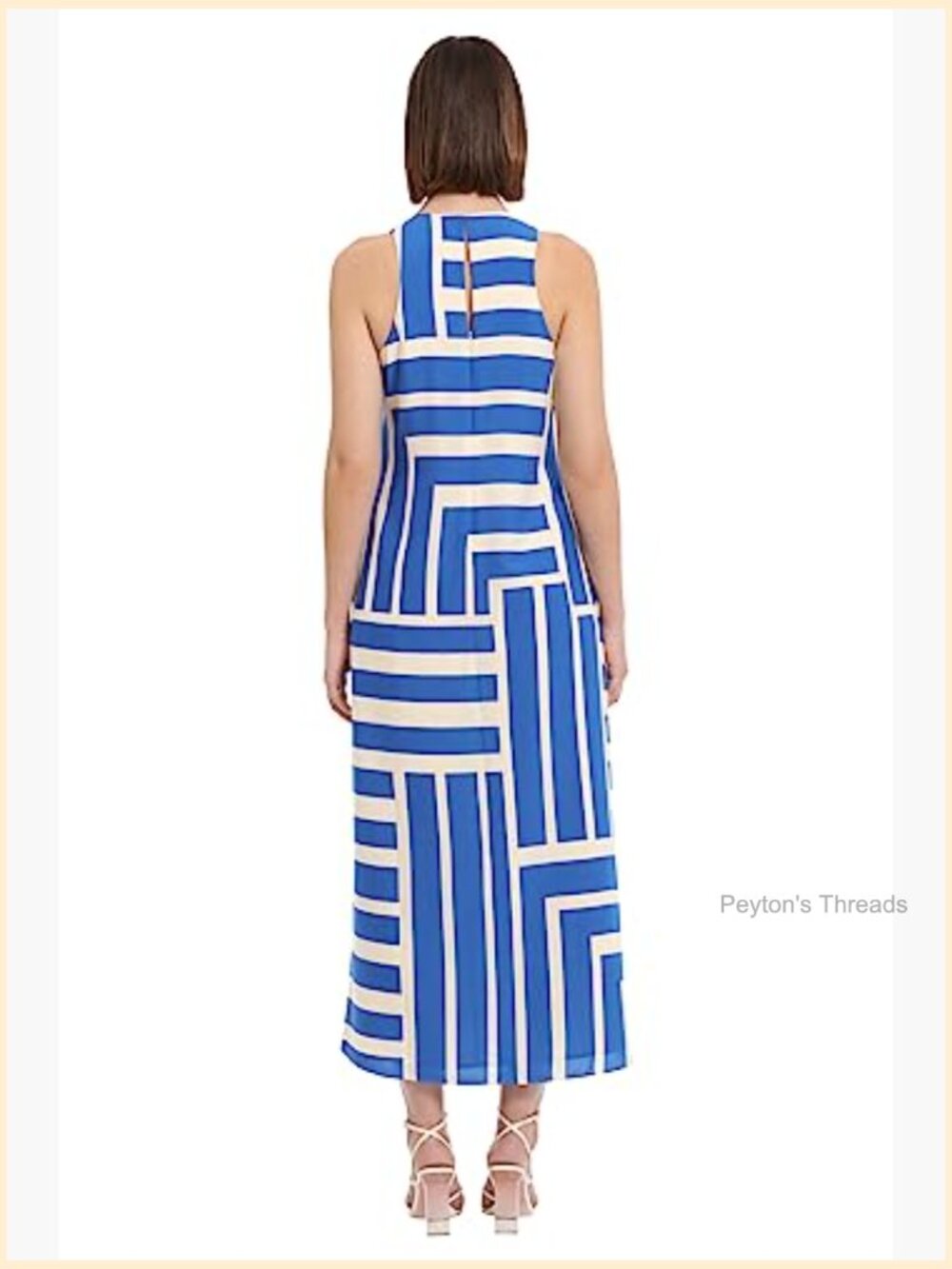 Sleeveless Halter Cut Maxi Dress with Keyhole Back - Picture 2 of 7